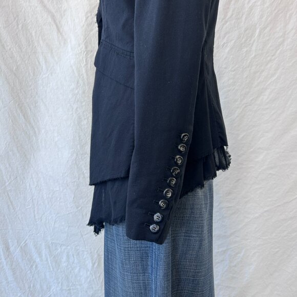 All Saints - Black Cotton Blazer w/ Gauze underlay - Picture 4 of 6